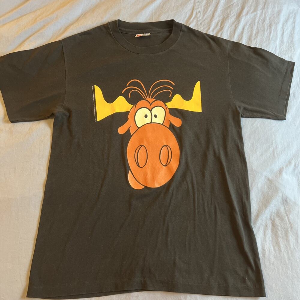 Vintage 90s ROCKY & BULLWINKLE TACO BELL GREETINGS TACO LOVERS t-shirt Medium